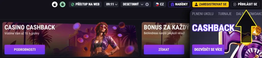 Betandreas login